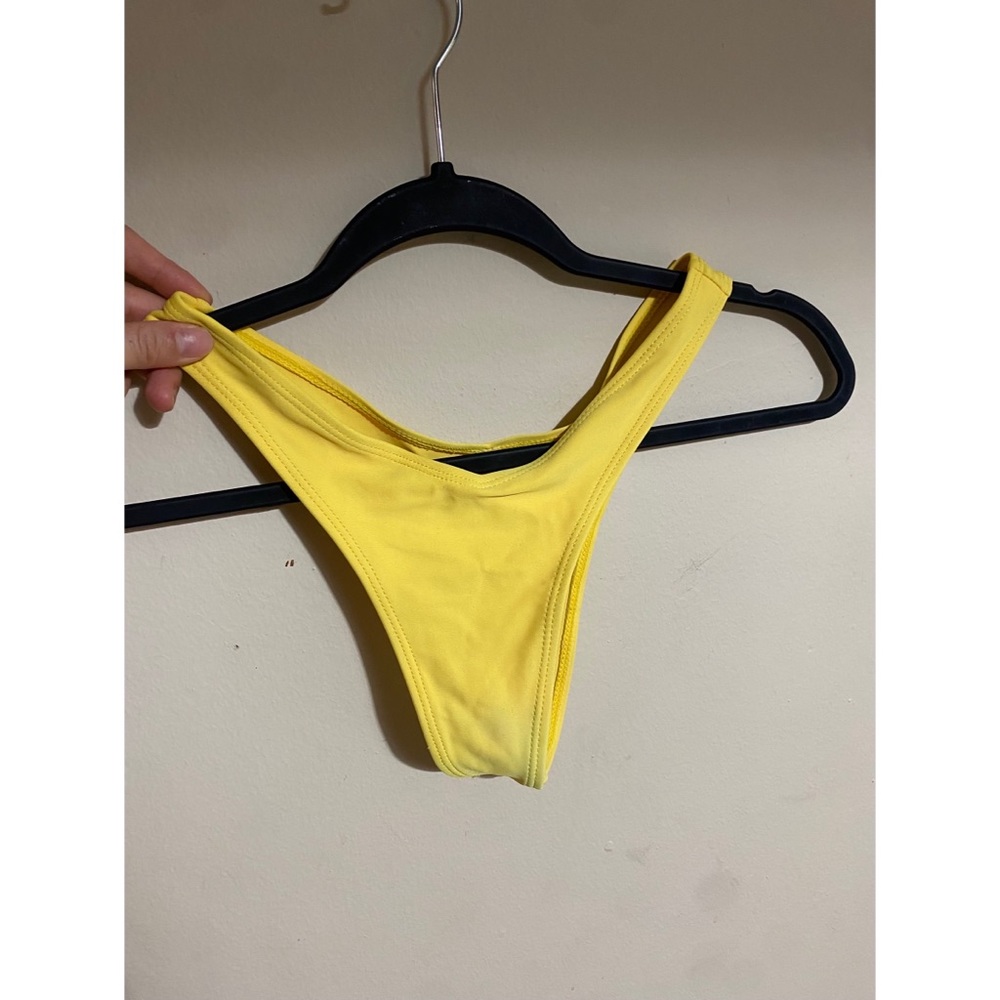 Yellow high waisted cheeky bikini bottom in Small